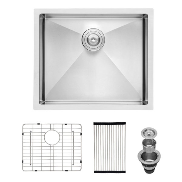 KISRAIS 21 L Undermount Stainless Steel Kitchen Sink Wayfair   21%27%27 L Undermount Stainless Steel Kitchen Sink 